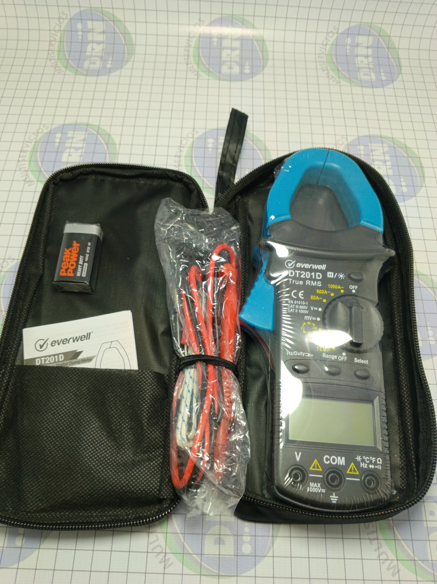 PINZA DIGITAL CAPACIMETRO  MULTIMETRO - (DT201D) EVERWELL