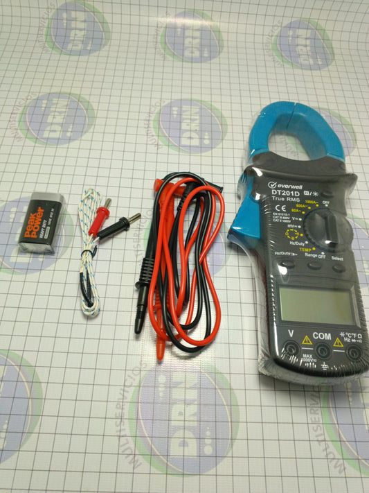 PINZA DIGITAL CAPACIMETRO  MULTIMETRO - (DT201D) EVERWELL