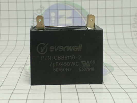 CAPACITOR 7.0µ MICROFARADIOS 450V-(CBB6110-2) EVERWELL